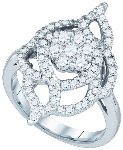 Ladies Diamond Fashion Ring 10K White Gold 1.00 ct. GD-73153