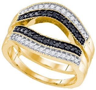 Black Diamond Ring Enhancer 10K White Gold 0.55 cts. GD-81465 - Click Image to Close