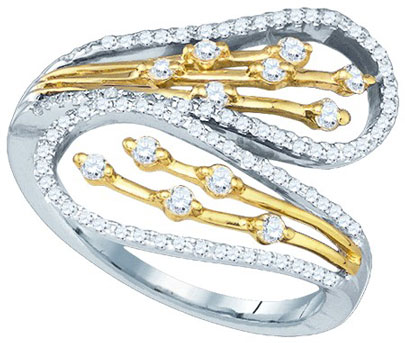 Ladies Diamond Fashion Ring 10K Two Tone Gold 0.49 cts. GD-81732