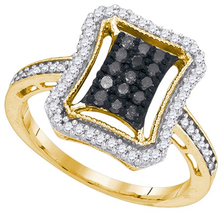 Black Diamond Fashion Ring 10K White Gold 0.50 cts. GD-89394 - Click Image to Close