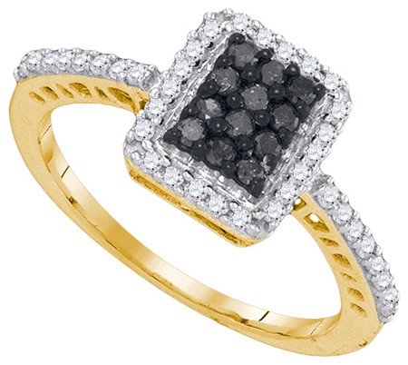 Black Diamond Fashion Ring 10K White Gold 0.45 cts. GD-89444 - Click Image to Close