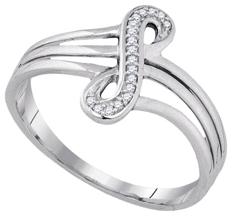 Ladies Diamond Infinity Ring 10K White Gold 0.04 cts. GD-89729