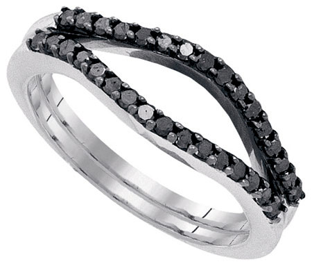 Black Diamond Ring Enhancer 10K White Gold 0.33 cts. GD-90416