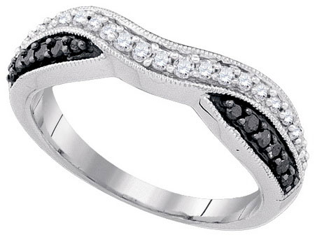 Black Diamond Bridal Ring 10K White Gold 0.33 cts. GD-90473 - Click Image to Close