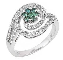 Ladies Diamond Fashion Ring 14K White Gold 0.95 cts. JRX-10R1309