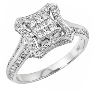 Ladies Diamond Fashion Ring 14K White Gold 0.75 cts. JRX-10R1318