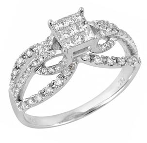 Ladies Diamond Fashion Ring 14K White Gold 1.00 ct. JRX-10R1347