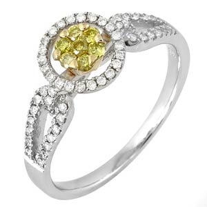 Ladies Diamond Fashion Ring 14K White Gold 0.55 cts. JRX-10R1366