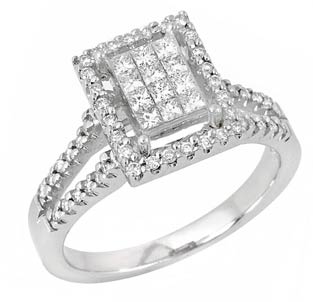 Ladies Diamond Fashion Ring 14K White Gold 0.75 cts. JRX-7R1015