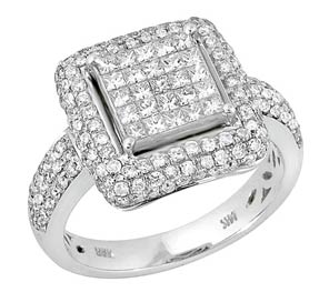 Ladies Diamond Fashion Ring 14K White Gold 1.70 cts. JRX-7R975