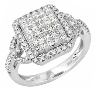 Ladies Diamond Fashion Ring 14K White Gold 1.55 cts. JRX-8R1090