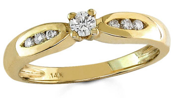 Ladies Diamond Ring 14K Yellow Gold 0.22 cts. S15-20