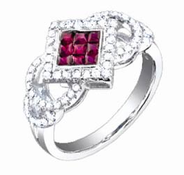 Diamond Fashion Ring 14K White Gold 1.00 cts. S33-9