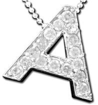 Diamond Initial Pendant 14K White Gold 0.65 cts. 6J6663-A - Click Image to Close