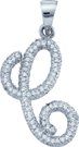 Diamond Initial Pendant "C" 10K White Gold 0.19 cts. GD-49775 - Click Image to Close
