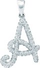 Diamond Initial Pendant "A" 10K White Gold 0.17 cts. GD-49786 - Click Image to Close