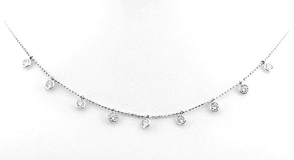 14K White Gold Diamond Necklace 1.25 cts. 6J7019