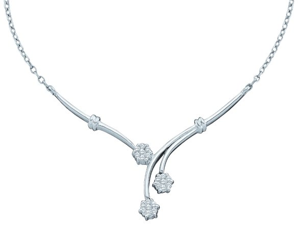 Diamond Necklace 14K White Gold 0.25 cts. GD-12078