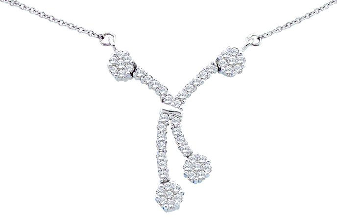 Diamond Necklace 14K White Gold 0.50 cts. GD-12081