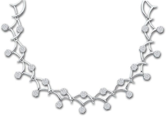 Diamond Necklace 14K White Gold 3.50 cts. GD-14276 - Click Image to Close