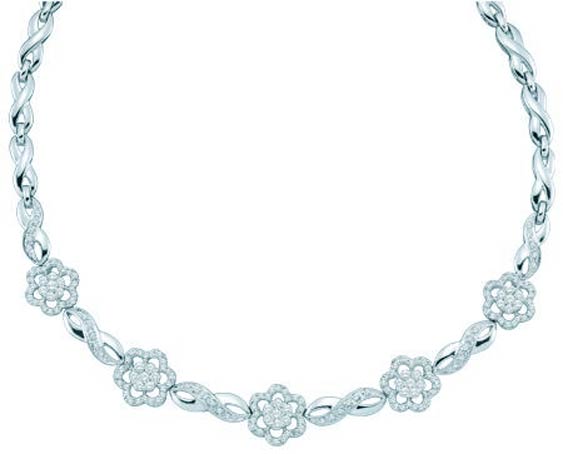 Diamond Necklace 14K White Gold 2.00 ct. GD-30098