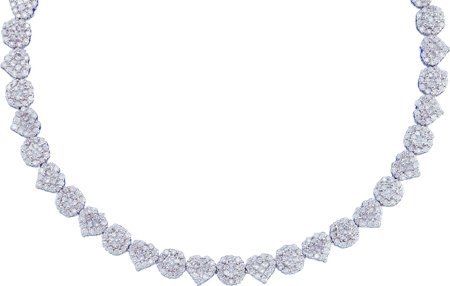 Diamond Necklace 14K White Gold 7.50 cts. GD-34302