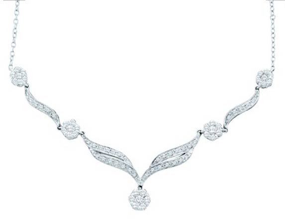 Diamond Necklace 14K White Gold 0.76 cts. GD-37795 - Click Image to Close