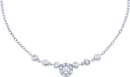 Diamond Necklace 14K White Gold 0.34 cts. GD-47890