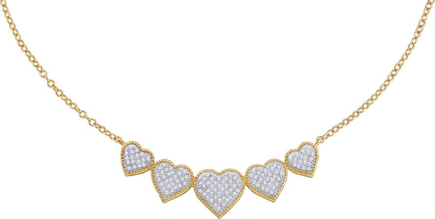 Diamond Heart Necklace 10K Yellow Gold 0.35 cts. GD-56045
