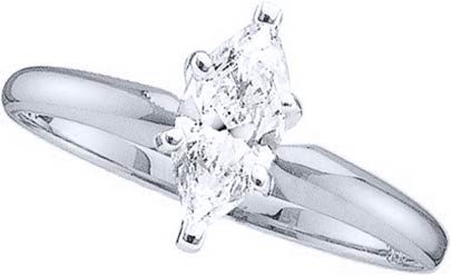Diamond Solitaire Ring 14K White Gold 0.50 cts DSRM-050