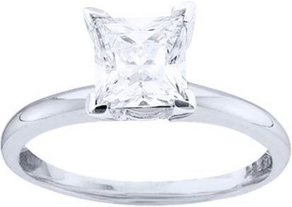 Diamond Solitaire Ring 14K White Gold 0.75 cts DSRP-075