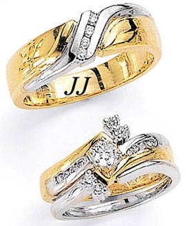 Three Piece Wedding Set 14K Two-Tone Gold 0.65 cts. JRX-4264 - Click Image to Close
