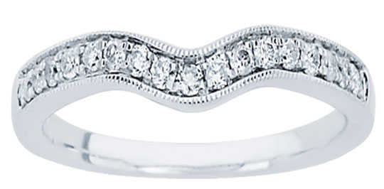 Ladies Diamond Curved Band 14K White Gold 0.20 cts. CL-34103