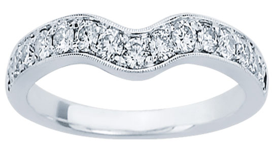 Ladies Diamond Curved Band 14K White Gold 0.50 cts. CL-34118