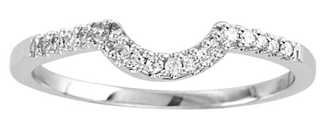 Ladies Diamond Curved Band 14K White Gold 0.10 cts. GS-23396