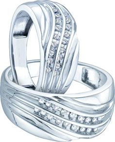 Two Piece Wedding Set 10K White Gold 0.30 cts. GD-39055 - Click Image to Close
