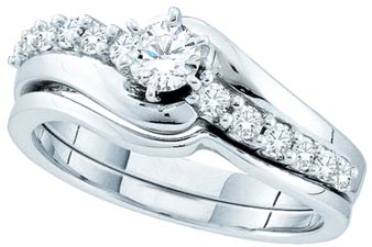 Ladies Two Piece Set 14K White Gold 0.51 cts. GD-52548 - Click Image to Close