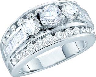 Ladies Engagement Ring 14K White Gold 2.00 ct. GD-52764 - Click Image to Close