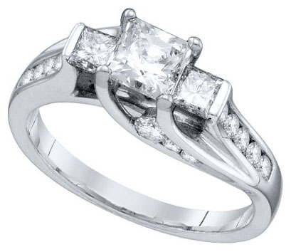 Ladies Engagement Ring 14K White Gold 1.25 cts. GD-67301 - Click Image to Close