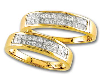 Two Piece Wedding Set 14K Yellow Gold 1.25 cts S19-3132