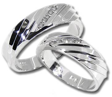 Two Piece Wedding Set 14K White Gold 0.40 cts. HHSD-181