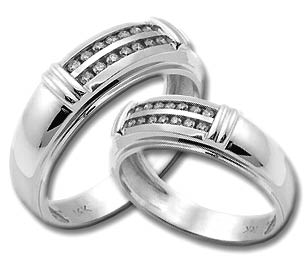 Two Piece Wedding Set 14K White Gold 1.40 cts. HHSD-207