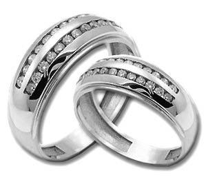 Two Piece Wedding Set 14K White Gold 1.20 cts. HHSD-208