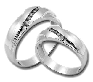 Two Piece Wedding Set 14K White Gold 0.35 cts. HHSD-211