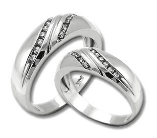 Two Piece Wedding Set 14K White Gold 0.60 cts. HHSD-214