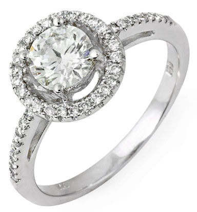 Diamond Engagement Ring 14K White Gold 1.09 cts. 10R1317
