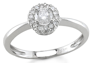 Ladies Diamond Ring 14K White Gold 0.65 cts. S13-13