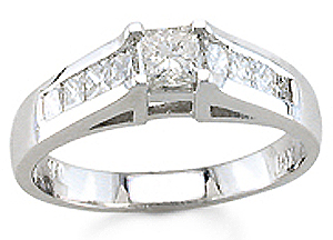 Ladies Diamond Ring 14K White Gold 1.00 cts. S13-20