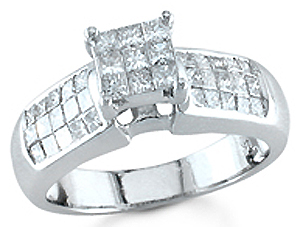 Ladies Diamond Ring 14K White Gold 1.15 cts. S14-3