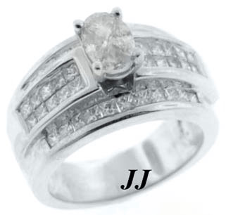Ladies Diamond Ring 18K White Gold 1.80 cts. 6JPJ12864